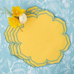Fleur Yellow Placemats (Set Of 4)|Mrs. Alice Discount