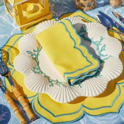 Fleur Yellow Placemats (Set Of 4)|Mrs. Alice Discount