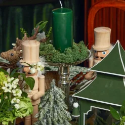 Forest Green Pillar Candles (Pair)|Mrs. Alice Online
