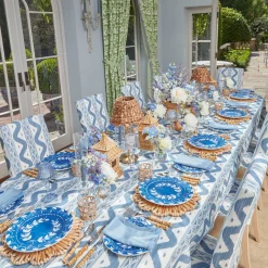 French Blue Garland Dinner & Starter Plates (Set Of 8)|Mrs. Alice Sale