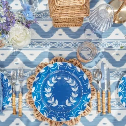 French Blue Garland Dinner & Starter Plates (Set Of 8)|Mrs. Alice Sale