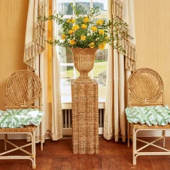 Frilled Green Ikat Seat Pad Cushion|Mrs. Alice Online