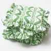 Frilled Green Ikat Seat Pad Cushion (Set Of 4)|Mrs. Alice Clearance