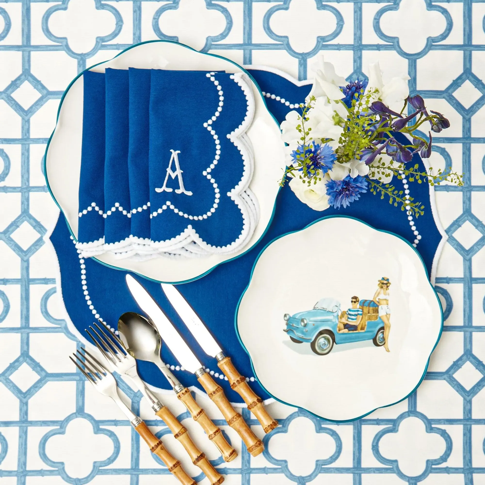 Gabrielle Blue Napkins (Set Of 4)|Mrs. Alice Outlet