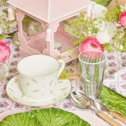 Green & White Rim Water Glasses (Set Of 4)|Mrs. Alice Outlet