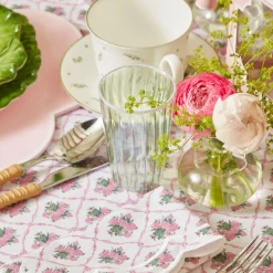 Green & White Rim Water Glasses (Set Of 4)|Mrs. Alice Outlet