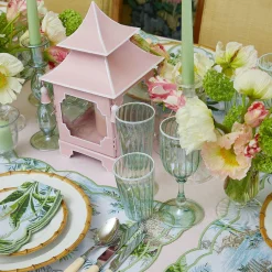 Green & White Rim Water Glasses (Set Of 4)|Mrs. Alice Outlet