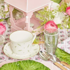 Green & White Rim Water Glasses (Set Of 4)|Mrs. Alice Outlet