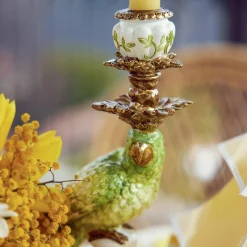 Green & Yellow Parrot Candlescape|Mrs. Alice Clearance