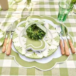 Green Applique Napkins (Set Of 4)|Mrs. Alice Outlet