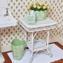Green Floral Tole Tissue Box|Mrs. Alice New
