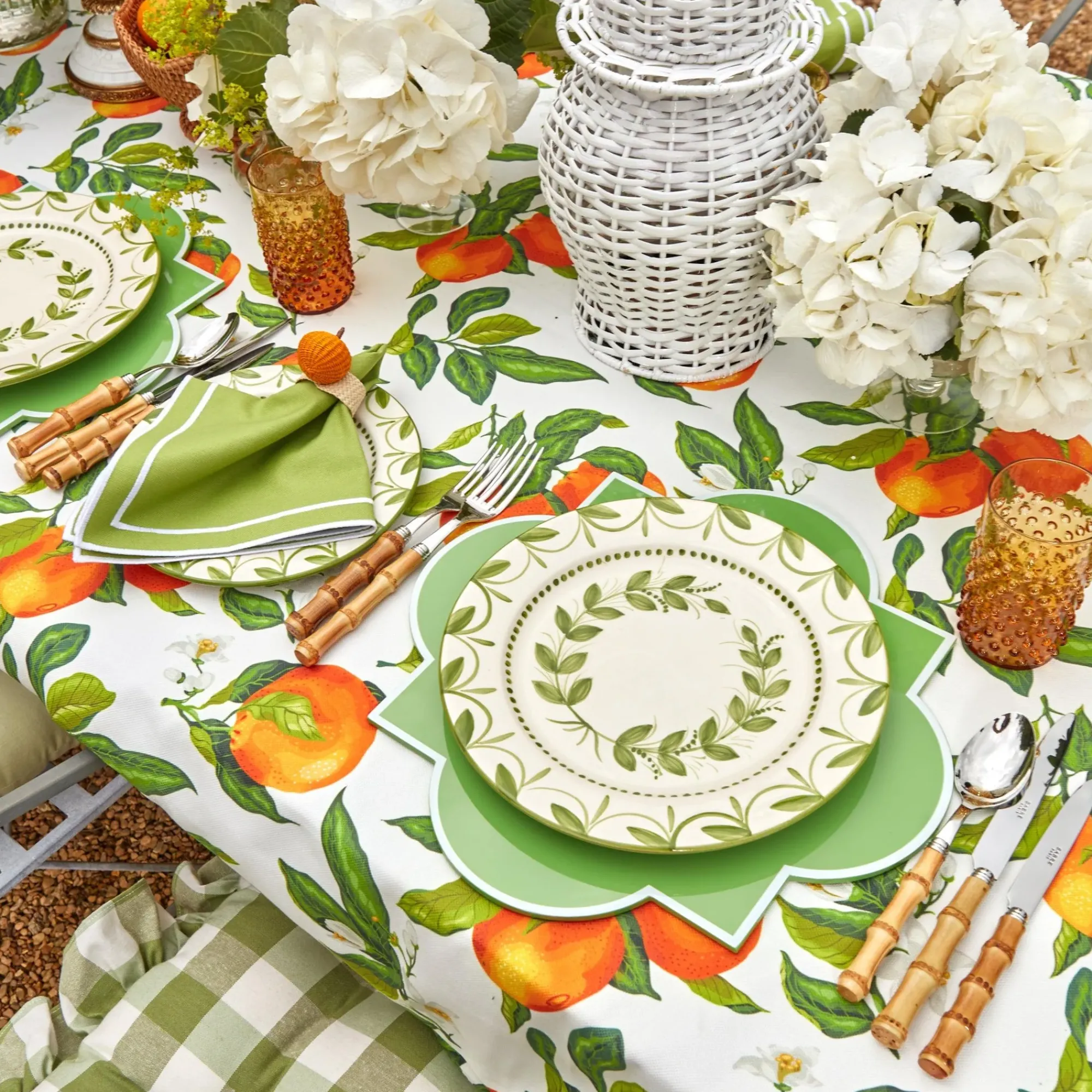 Green Garland Dinner Plates (Set Of 4)|Mrs. Alice Discount