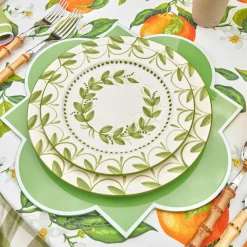 Green Garland Starter Plates (Set Of 4)|Mrs. Alice Clearance