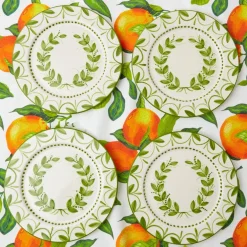 Green Garland Starter Plates (Set Of 4)|Mrs. Alice Clearance