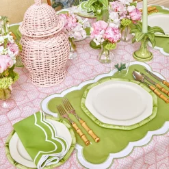 Green Geometric Bamboo Starter Plate (Set Of 4)|Mrs. Alice Sale