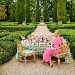 Green Ikat & Pink Fleur Linen Set|Mrs. Alice Hot