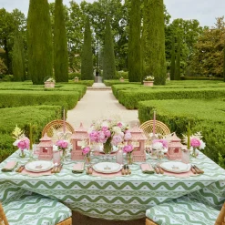 Green Ikat Seat Pad Cushion|Mrs. Alice