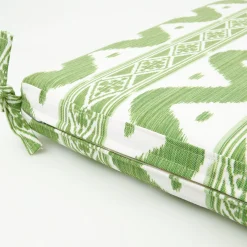 Green Ikat Seat Pad Cushion|Mrs. Alice