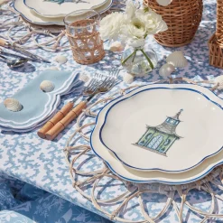 Green Scalloped Pagoda Starter Plate|Mrs. Alice Best