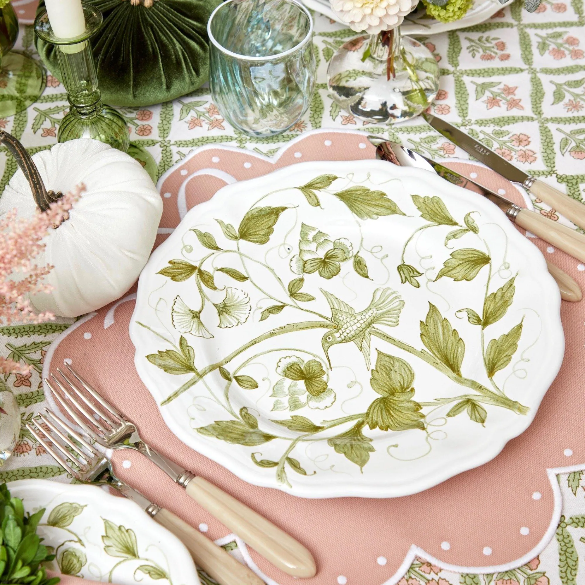 Hand Painted Hummingbird Dinner Plate|Mrs. Alice Hot