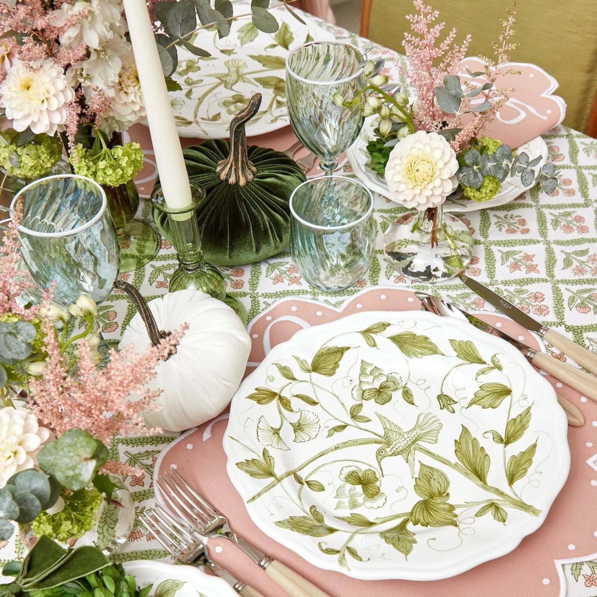 Hand Painted Hummingbird Dinner Plate|Mrs. Alice Hot