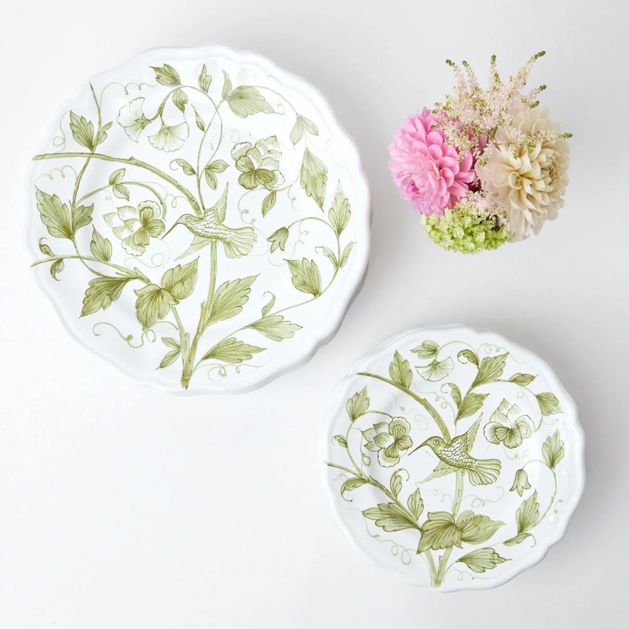 Hand Painted Hummingbird Dinner Plate|Mrs. Alice Hot