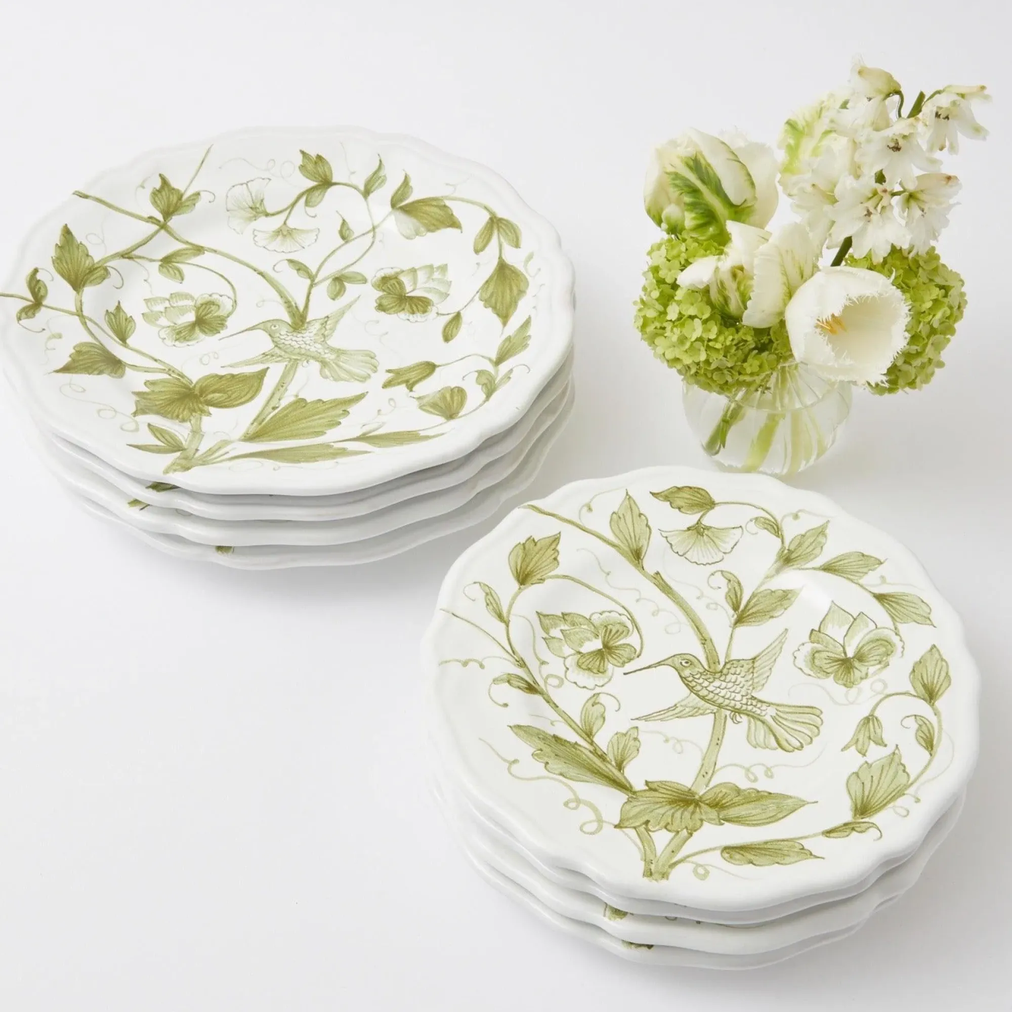 Hand Painted Hummingbird Dinner Plate|Mrs. Alice Hot