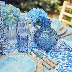 Hobnail Navy Glasses & Jug Set|Mrs. Alice New