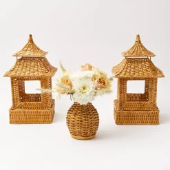 Honey Rattan Pagoda Lantern|Mrs. Alice Discount