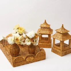 Honey Rattan Pagoda Lantern|Mrs. Alice Clearance