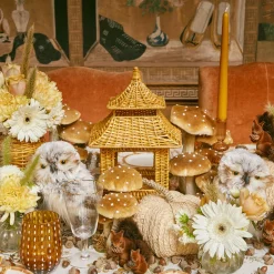 Honey Rattan Pagoda Lantern|Mrs. Alice Clearance