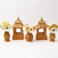Honey Rattan Vase (Set Of 3)|Mrs. Alice Best