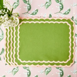 Isla Green & Pink Placemats (Set Of 4)|Mrs. Alice Clearance