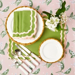 Isla Green & Pink Placemats (Set Of 4)|Mrs. Alice Clearance