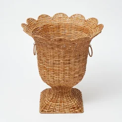 Liliana Scalloped Rattan Urn|Mrs. Alice Discount