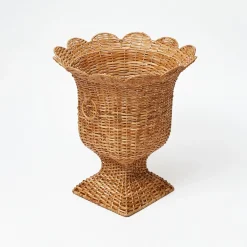 Liliana Scalloped Rattan Urn|Mrs. Alice Discount