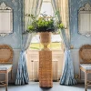 Liliana Scalloped Rattan Pedestal And Urn|Mrs. Alice Best