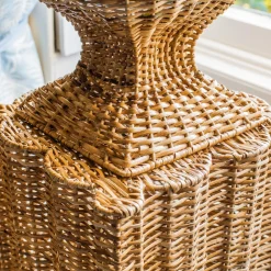 Liliana Scalloped Rattan Pedestal And Urn|Mrs. Alice Clearance