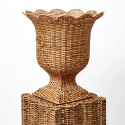 Liliana Scalloped Rattan Urn|Mrs. Alice Best