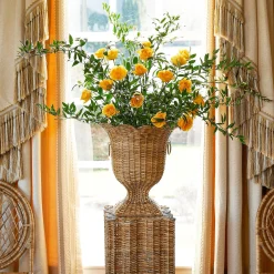 Liliana Scalloped Rattan Urn|Mrs. Alice Best
