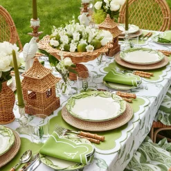 Lily Of The Valley & Serena Green Applique Linen Set|Mrs. Alice