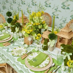 Lily Of The Valley Green Linen Napkins (Set Of 4)|Mrs. Alice Discount