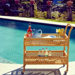 Lorenzo Rattan Bar Cart|Mrs. Alice Online