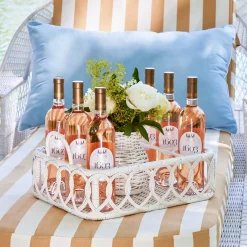 Lorenzo White Rattan Drinks Tray|Mrs. Alice Discount