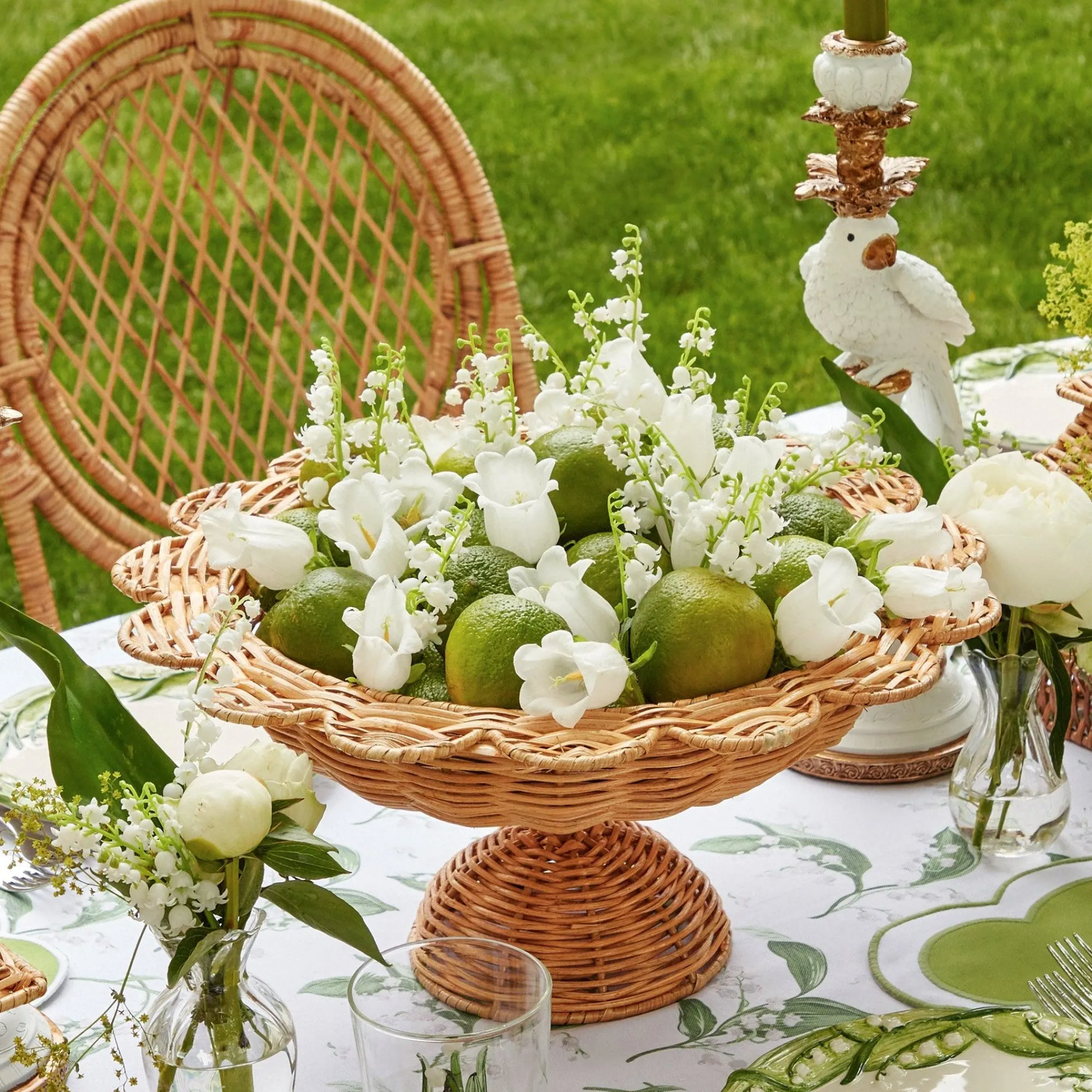 Luciana Rattan Scalloped Bowl|Mrs. Alice