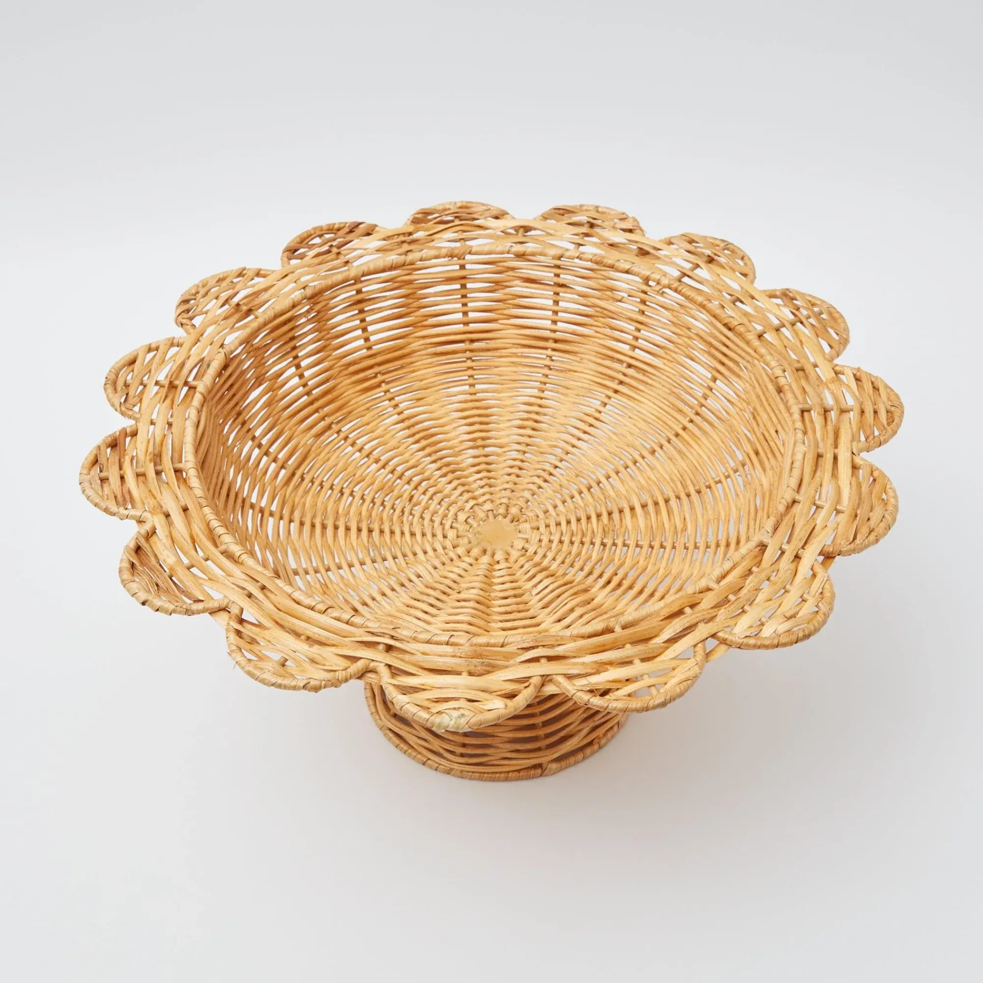 Luciana Rattan Scalloped Bowl|Mrs. Alice