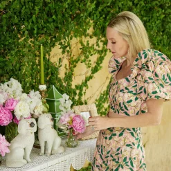 Madeleine White Rattan Scalloped Console Table|Mrs. Alice New