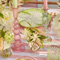 Marguerite Pink Candle Holders (Pair)|Mrs. Alice New