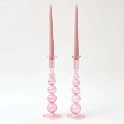 Marguerite Pink Candle Holders (Pair)|Mrs. Alice New