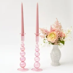 Marguerite Pink Candle Holders (Pair)|Mrs. Alice New